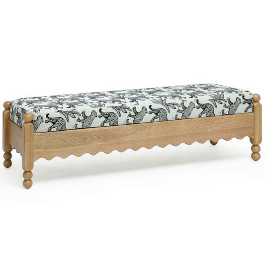 Thelma Leopard Jacquard Bench
